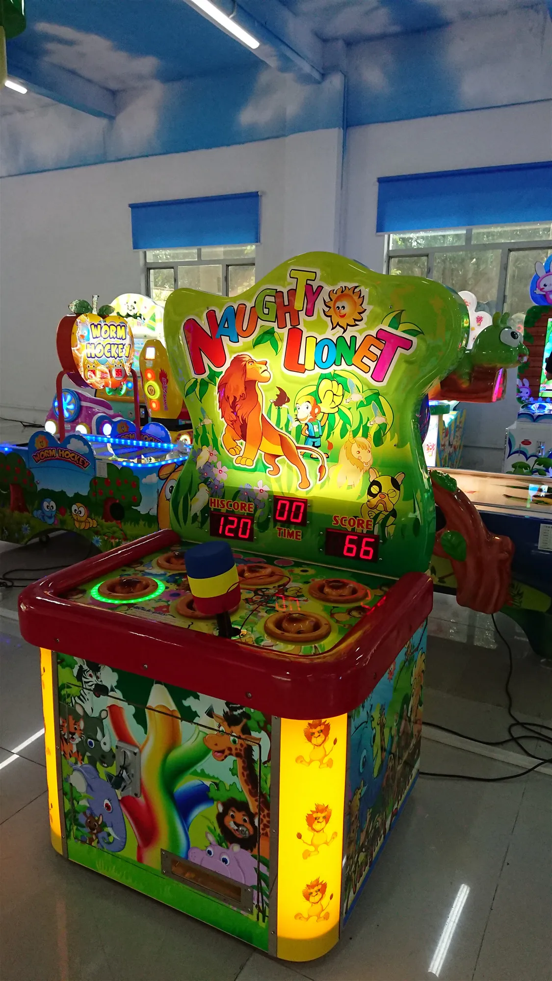 Factory Price Coin Operated Arcade Indoor Sport Amusement Naughty Lionet Whac-A-Mole Kids hammer Game Machines  For Sale