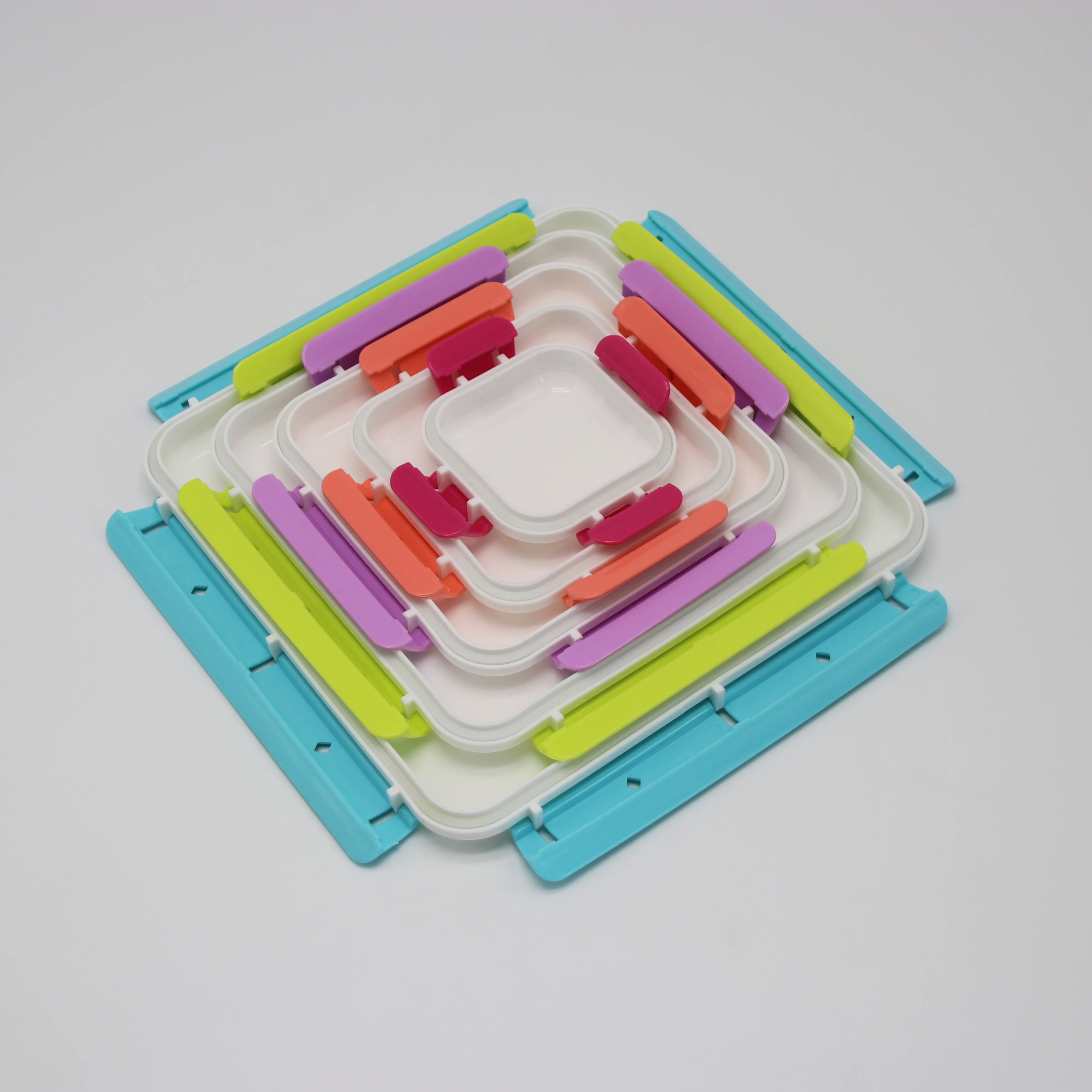 Square custom airtight food container set with lid