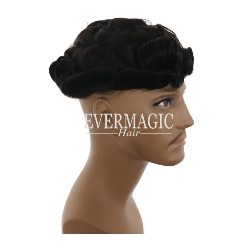 Парик Jet Black для истончения волос, мужской парик на кружевной основе, парики из натуральных бразильских человеческих волос, замена