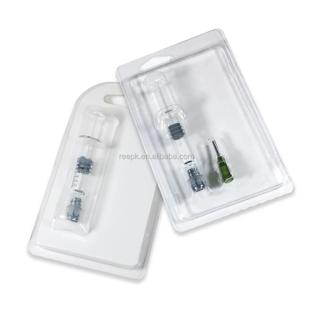 Прозрачный пвх пэт стеклянный шприц упаковка блистерная упаковка для 1 мл стеклянного шприца