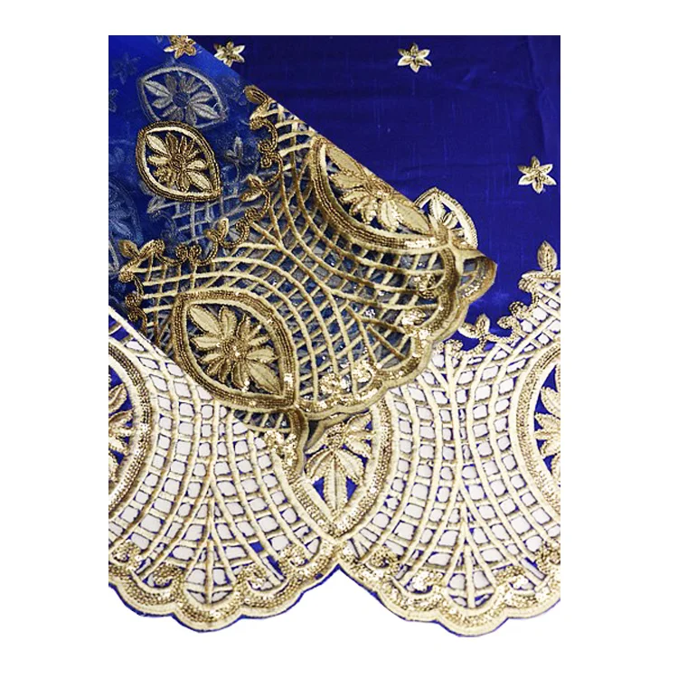 Queency Индия тяжелые бусины Джордж с верхним сетчатым кружевом дизайн подходит