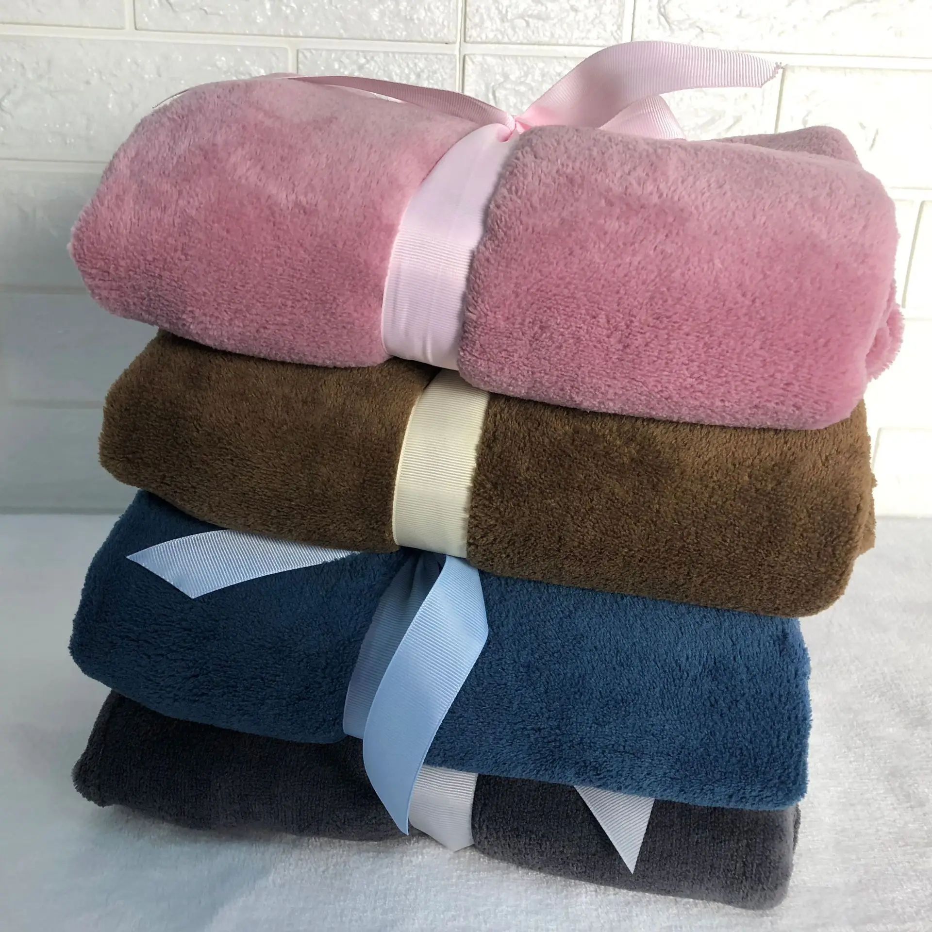 
Soft Microfiber Gradient Ombre Flannel Fleece Throw Blanket coral fleece blanket 