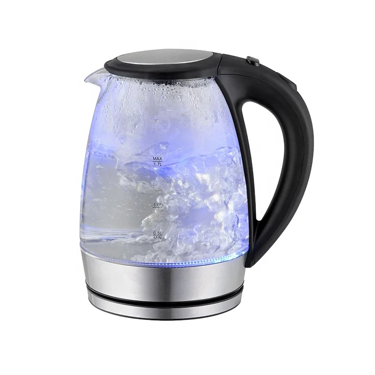 new arrival 1.7L  borosilicate glass kettle electric kettle led modern water boiler