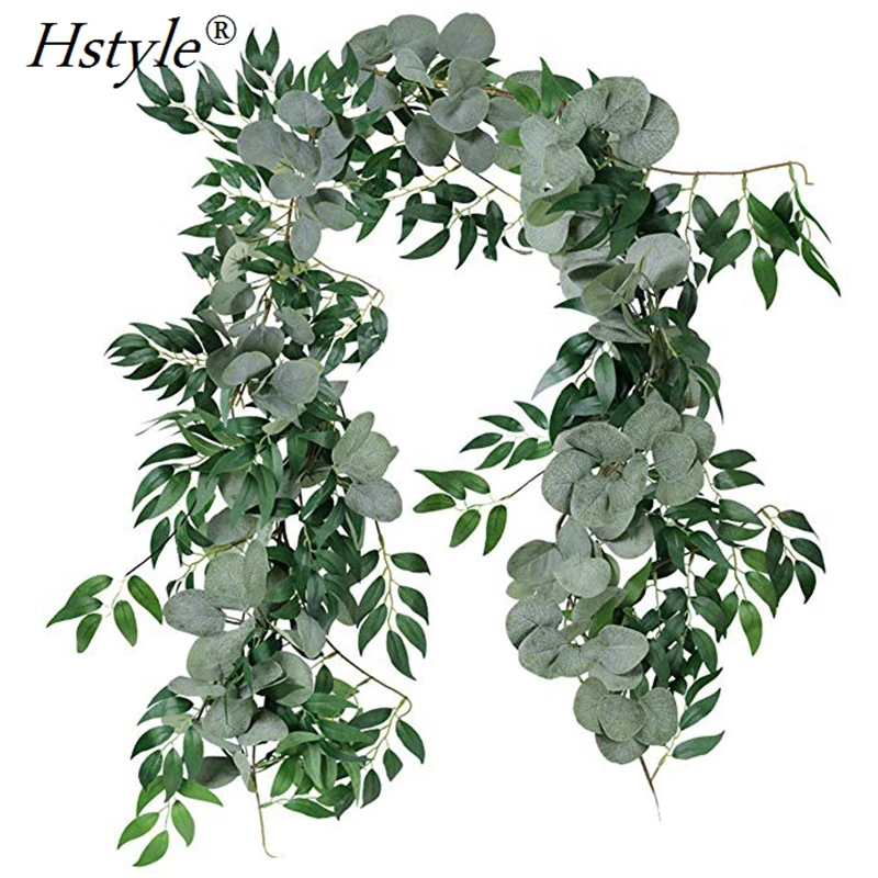 6.5 Feet Artificial Eucalyptus and Willow Vines Leaves for Greenery Wedding Party Garland and Floral Arrangement  FZH330