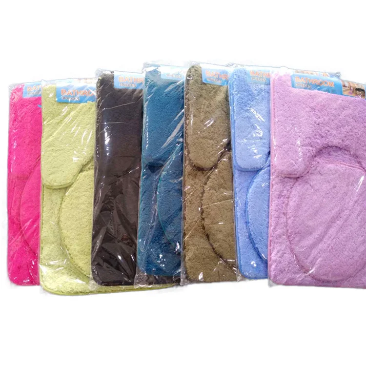 Супермягкие коврики из микрофибры для ванной комнаты, комплект из 3 предметов, коврики для туалета, Противоскользящий коврик