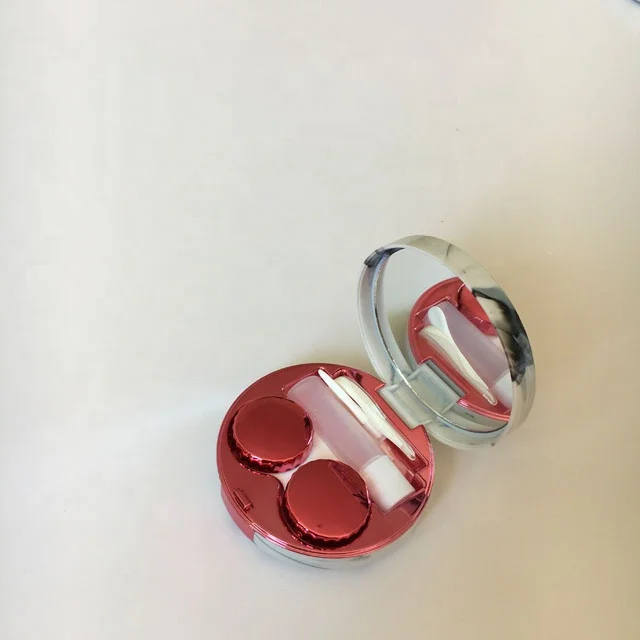 Round contact lens display case with Marble designs could Printing Custom Logo A-8058