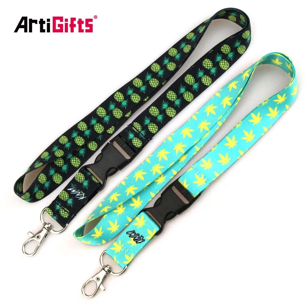 Promotion Polyester Ribbed Lanyard with Plastic Buckle Hook