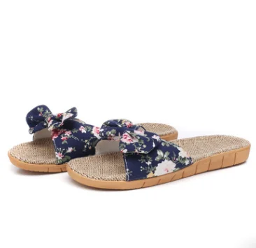 Summer fashion and lovely bowknot line sandals slipper outdoor flip-flops beach shoes
