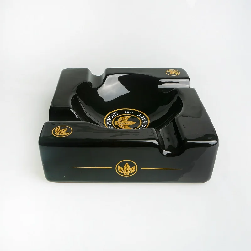 Большая Черная керамическая пепельница для сигар ручной работы для использования в офисе и отеле во дворе