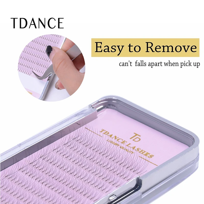 Factory Retail Premade Fan 4D 5D Russian Volume Lashes C D Curl Eyelash Extension 0.07 0.10 Individual Lashes Natural Long 1tray