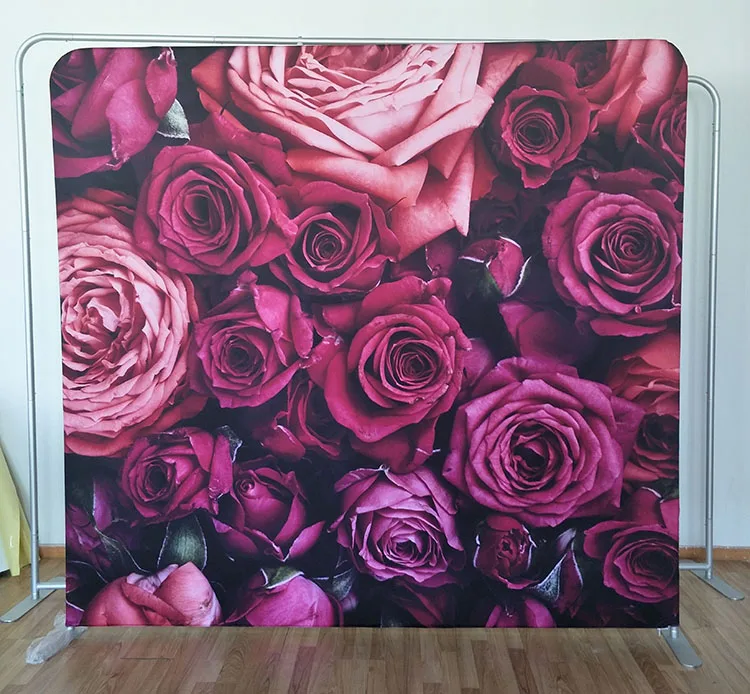 Portable aluminium stand flower wall Tension Fabric foldable wedding flower wall