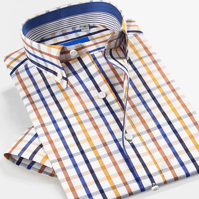 
Wholesale casual plaid 100% cotton business shirts for men 