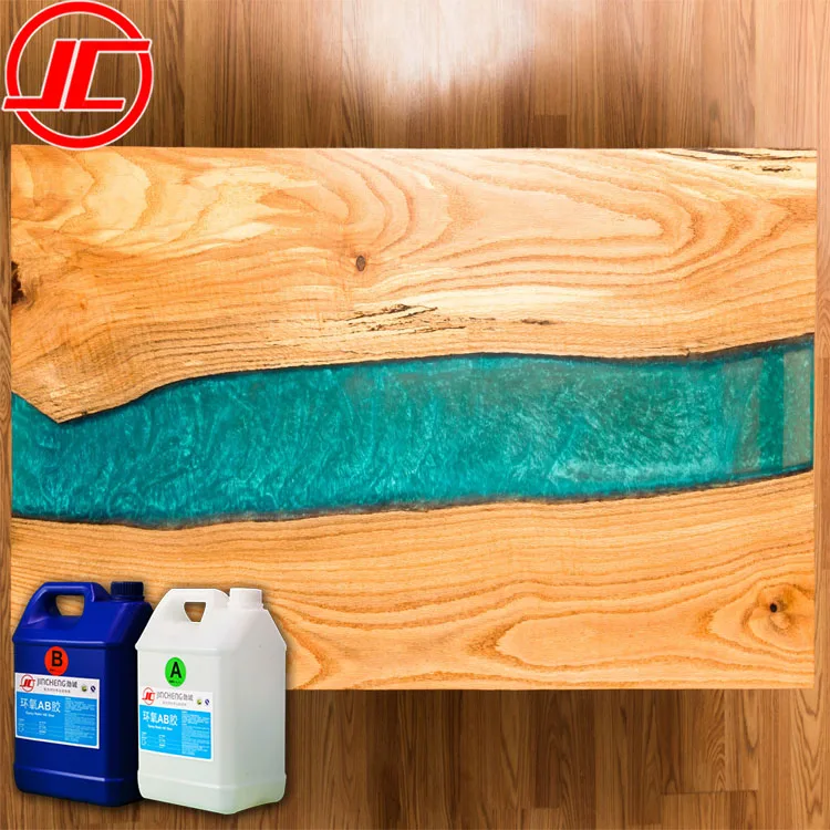 JC high gloss ab glue clear epoxy resin for home design wood furniture clear epoxy resin for river table