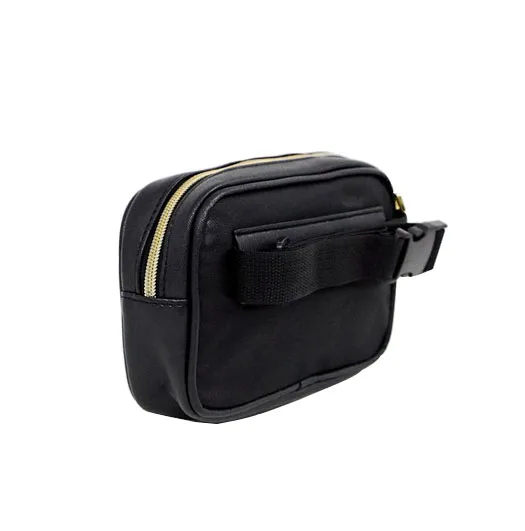 Hot Selling Custom PU Leather Men Fanny Pack Chest Bag With Two Pockets