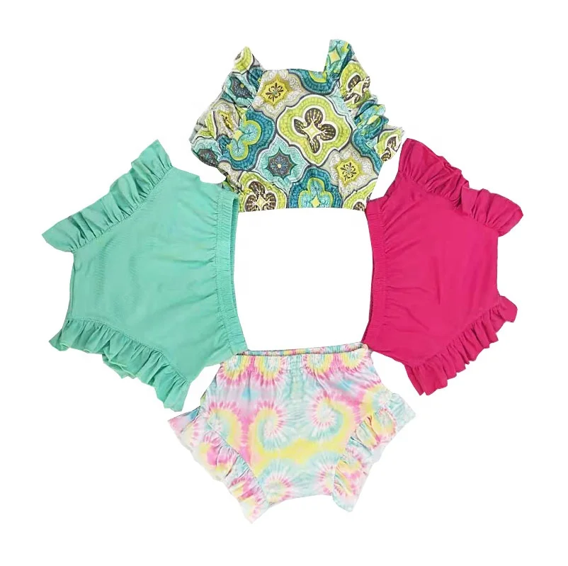 
Wholesale Baby Girl Black and white Stripe Bloomer Diaper Cover Toddlers flower Design Bloomers 