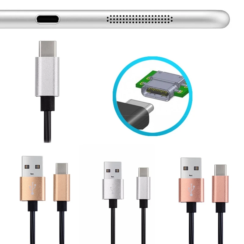 1 PC Spring Coiled USB-C Type C Male To USB Female Data Sync Charging Cable Cord