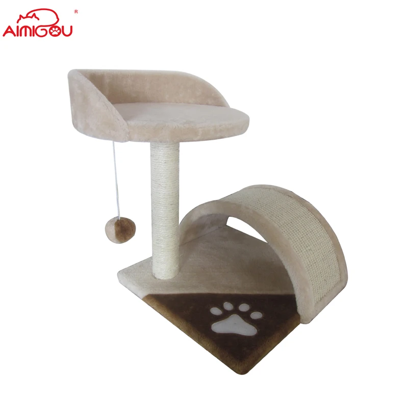 Small Cat Tree Play Flat Toy Scratch Sisal Post Kitten Pet House Kitty