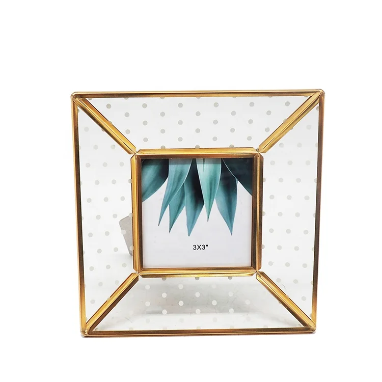 Hot selling metal glass photo picture frame for wedding decoration