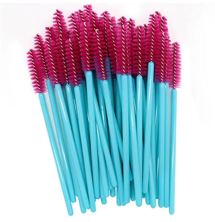 Hottest Sky Blue Handle Disposable Mascara Applicator Eyelash Brush