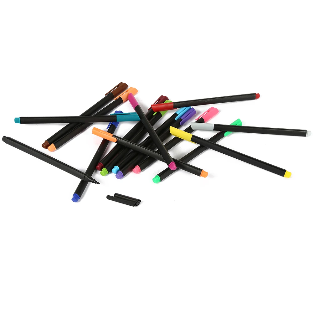 Wholesale muti color fineliner professional felt tip plastic watercolor pen set