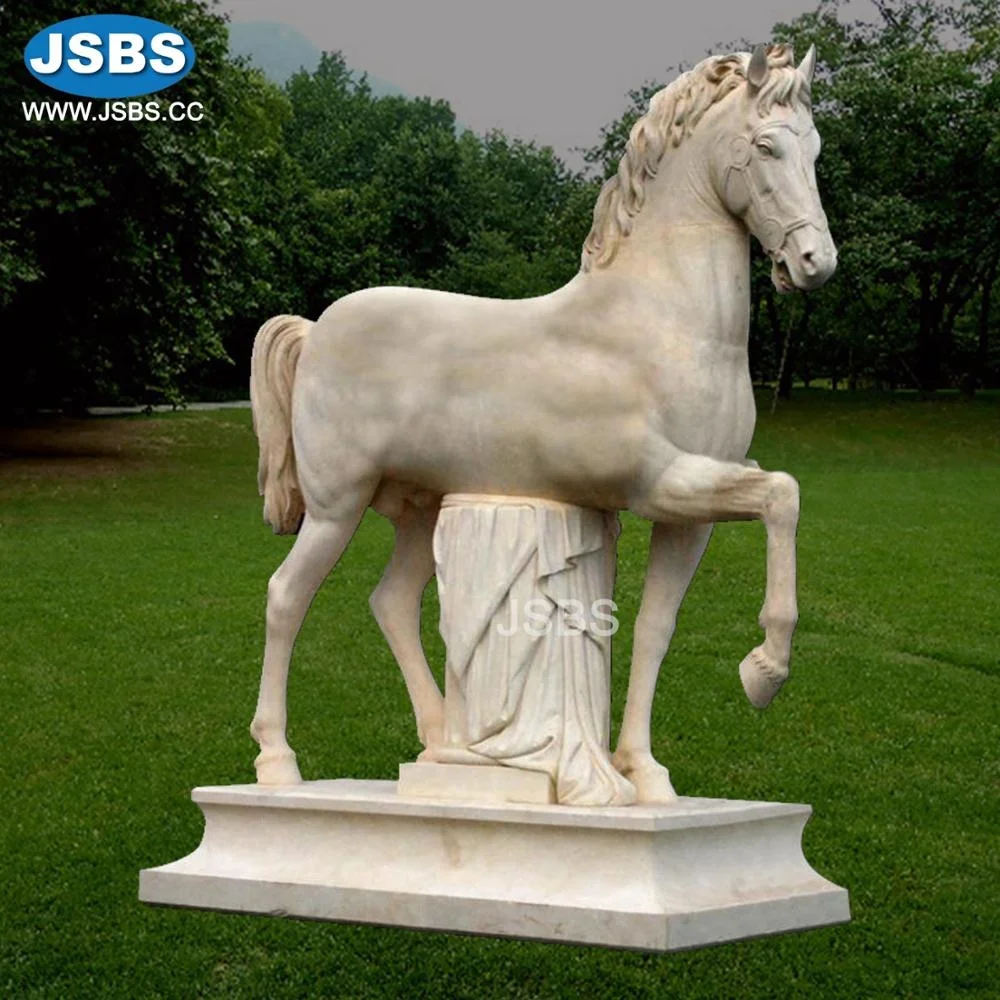 Outdoor Chinese Large Antique Marble Horse Sculpture