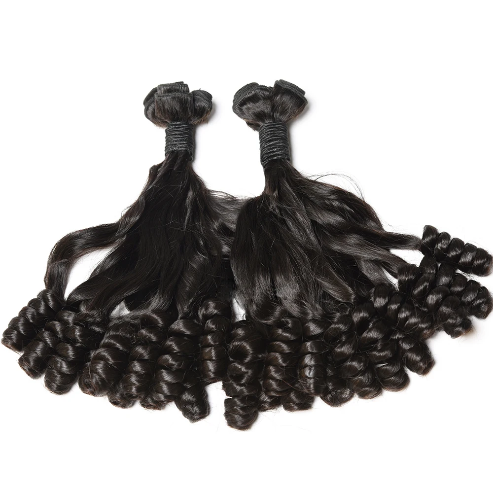Double Drawn virgin cuticle aligned Funmi curl pissy curl,pixie curly egg curl magic/bouncy curl brazilian human hair bundles