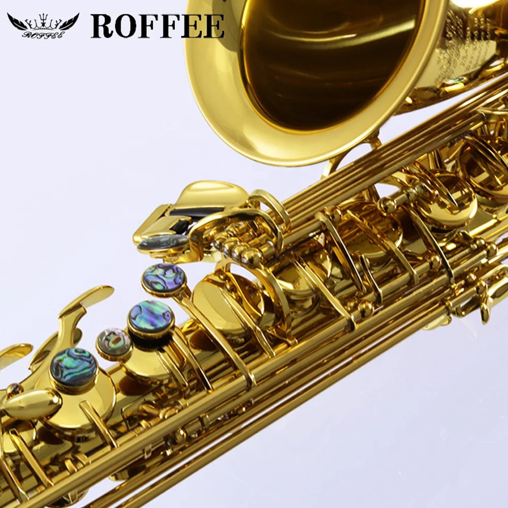 
ROFFEE M90 Original Import Professional Performance Level Alto Brass Gold Lacquer Eb Tone Saxophone 