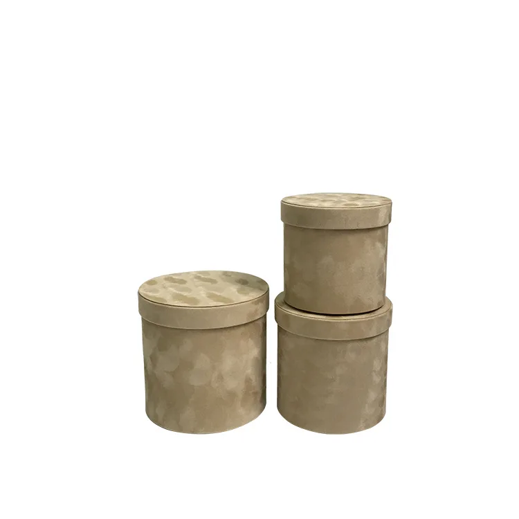 hat cardboard paper suede velvet round cylinder flower box