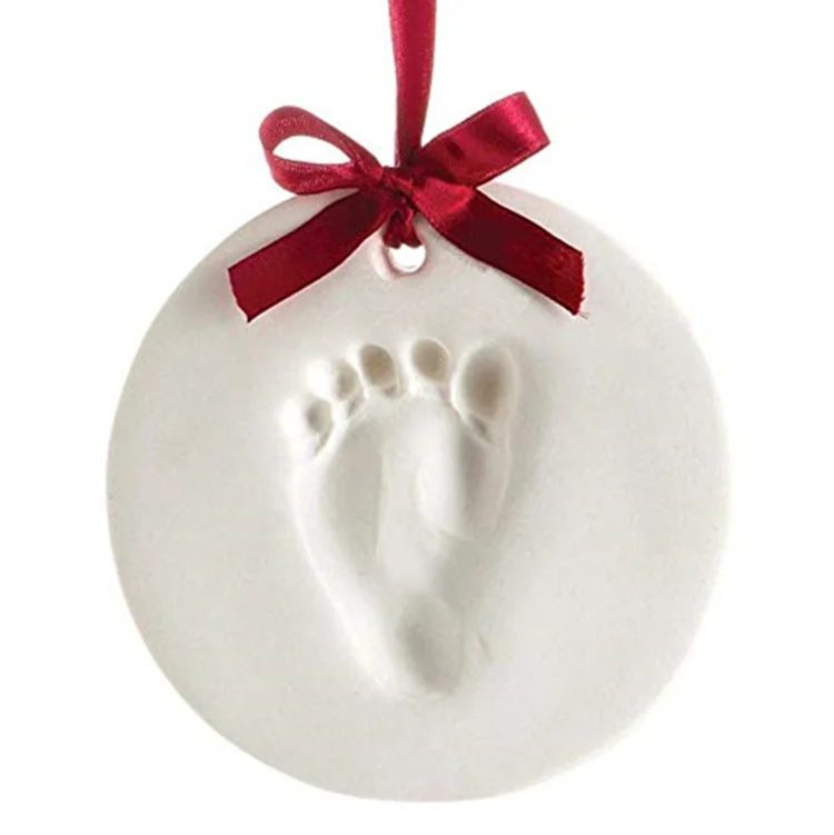 
Baby Handprint Footprint Ornament Kit Keepsake Handprint Baby Souvenir Christmas Gift Home Decoration 