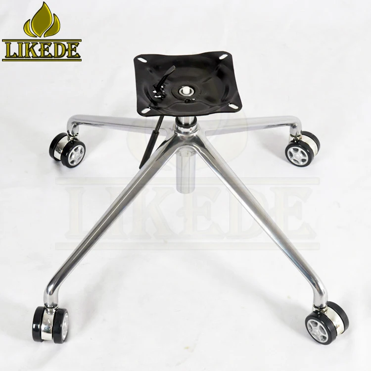 Newest four star base swivel chair base metal sofa base height adjustable rotating chrome sofa legs