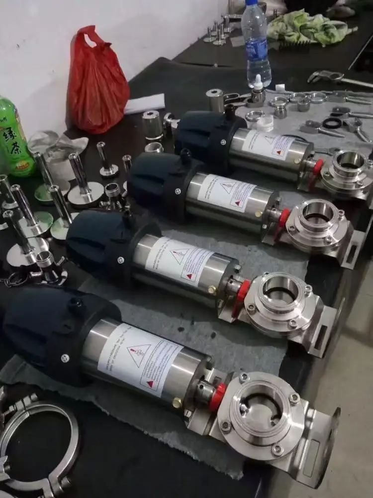 Stainless Steel Sanitary Pneumatic Butterfly Valve with Top Control Device