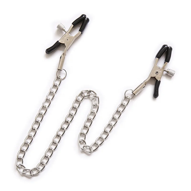 Mature Chain BDSM Kink Bondage Restraint Fetish Metal Nipple Clamps With Chain Clips Stimulator SM Fetish Sex Toys For Couple