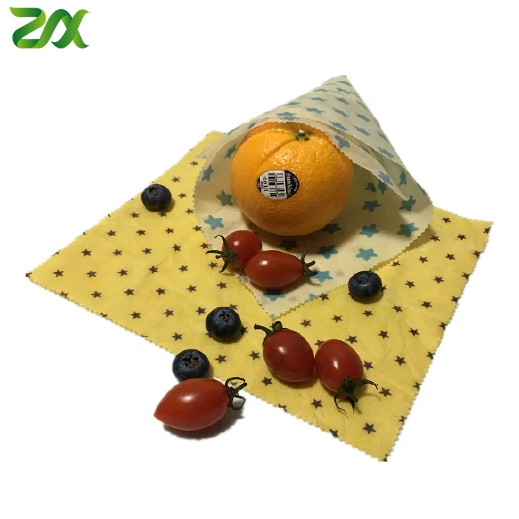 100% Organic Cotton Bees Washable and Reusable Wax Food Wrap of Natural Environmentally