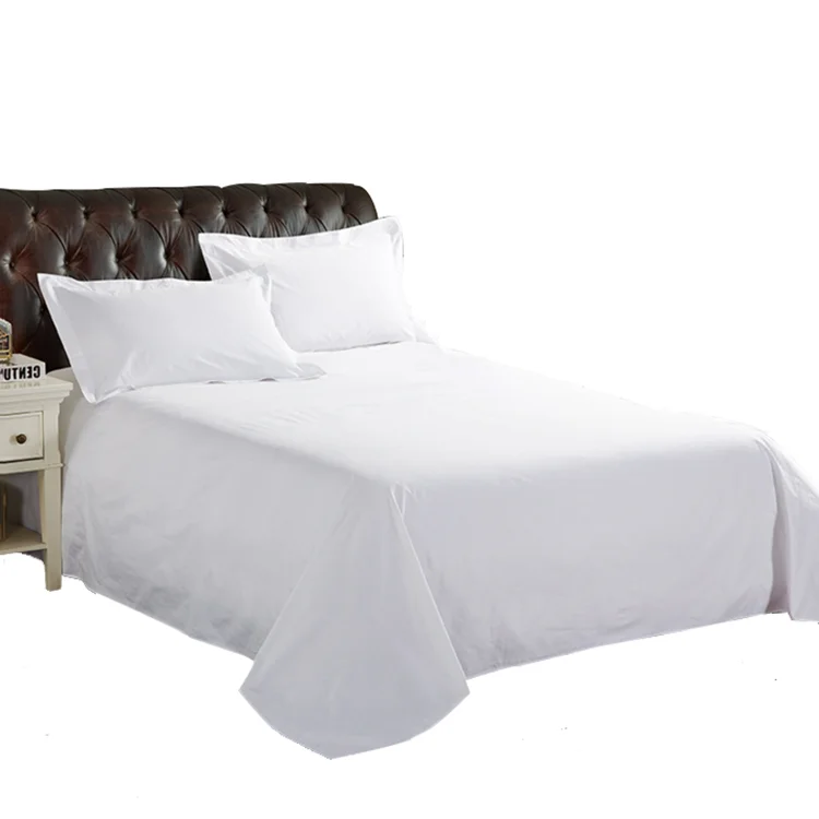 Cheap 100% cotton hotel bed sheets white in guangzhou