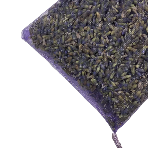 
Custom small wardrobe fragrance mesh purple air freshener organza dry flower lavender scented sachet 