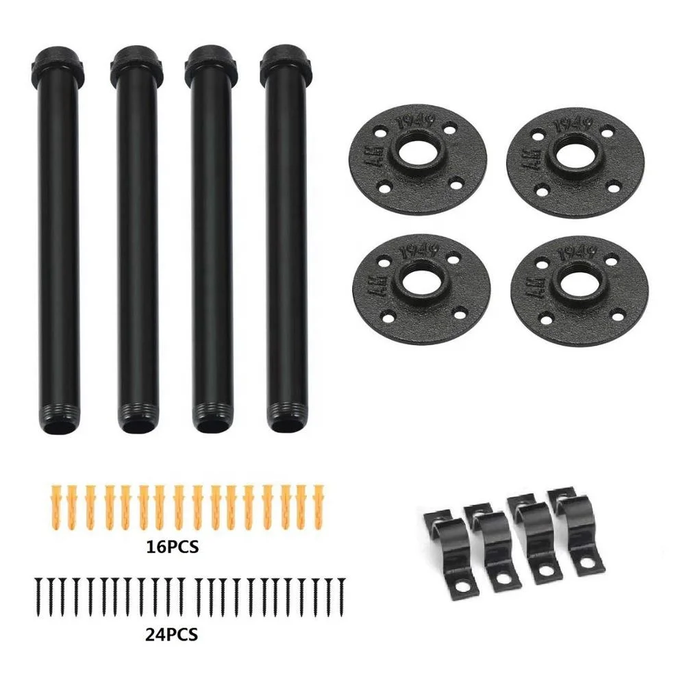 
Retro Black Iron Industrial Mounting Pipe Shelf Bracket Holder S/M/L Brackets Wall Floating Shelf Home Decor Storage 