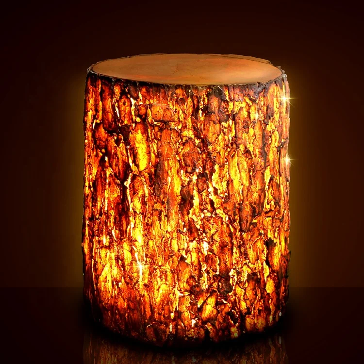 
Wholesale chinese FRP outdoor landscape lighting christmas led artificial wooden tree stump garden decoration 