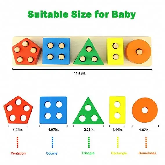 
Popular preschool children educational shape sorter game stacking geometry block toy 
