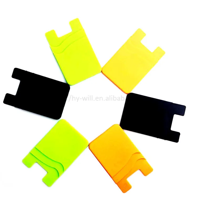 Double layer silicone card holder phones holder factory outlet well price mobile phone accessories