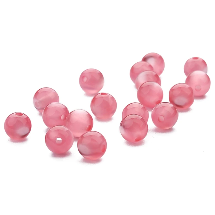 Лидер продаж, шармы для браслетов ручной работы с опалом, кошачий глаз, круглые бусины из смолы для изготовления ювелирных изделий своими руками