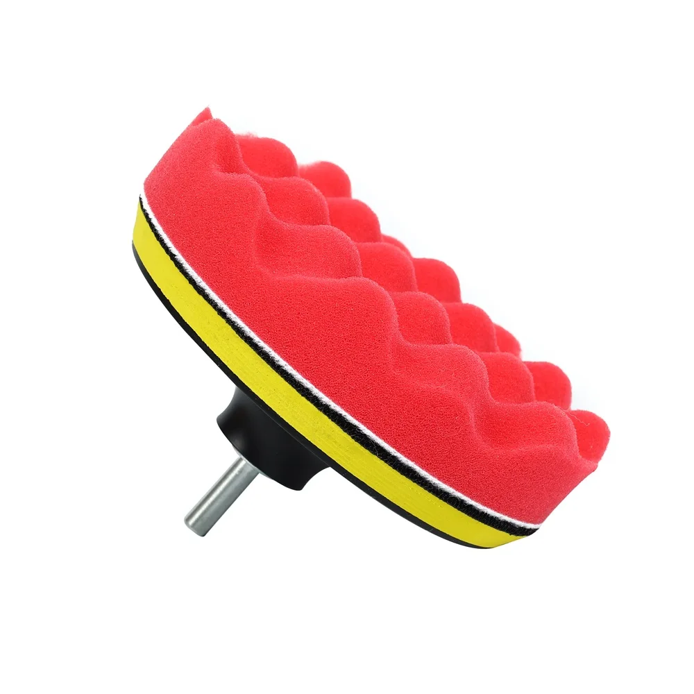 Compound drill 7inch buffing sponge pad set 12pcs foam polishing pad kit car polishing wool pads