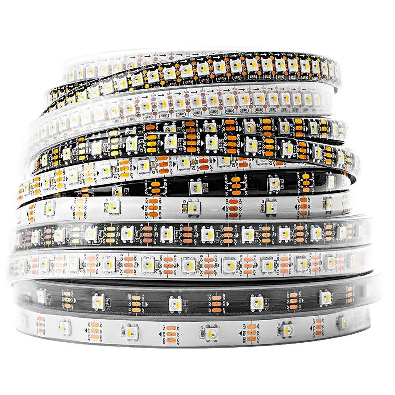 DMX led strip bar IC 5050 programmable led strip black pcb 45w 256 150leds 5 meter 5v RGBW