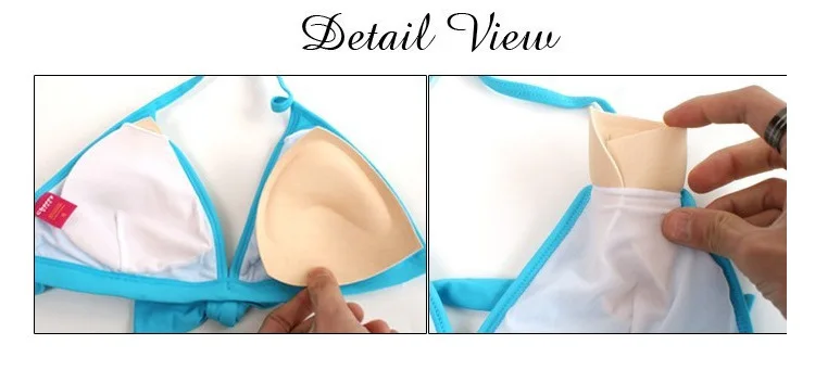 
Wholesale Triangular Sponge Soft Bikini Swimsuit Fashion Push Up Pushup Removeable Triangle Swimming Pads Bikini Swimsuit Female 