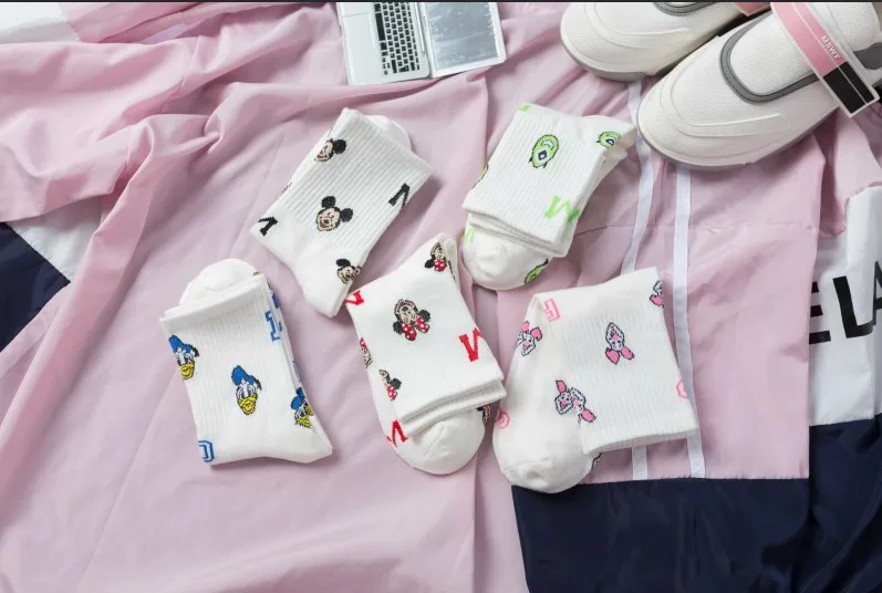 
up-grade spring wholesale fashion cartoon cute Good Quality cotton girl tube socks 
