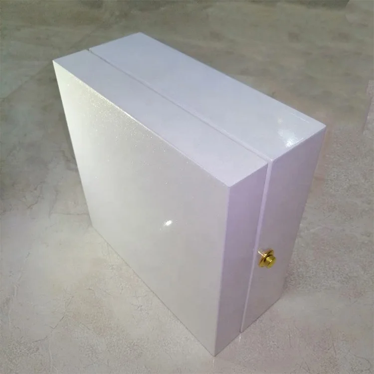 FH Biz Luxury White Pearl Shiny Wooden Perfume Box for Packaging