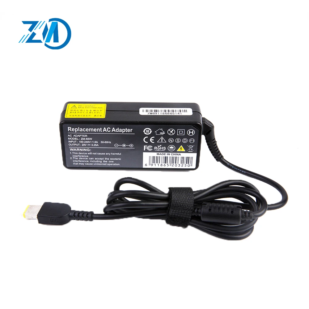 Китай USB jack В 20 в 3.25A 65 Вт Питание Зарядное устройство адаптеры для сим карт ноутбука квадратный булавки