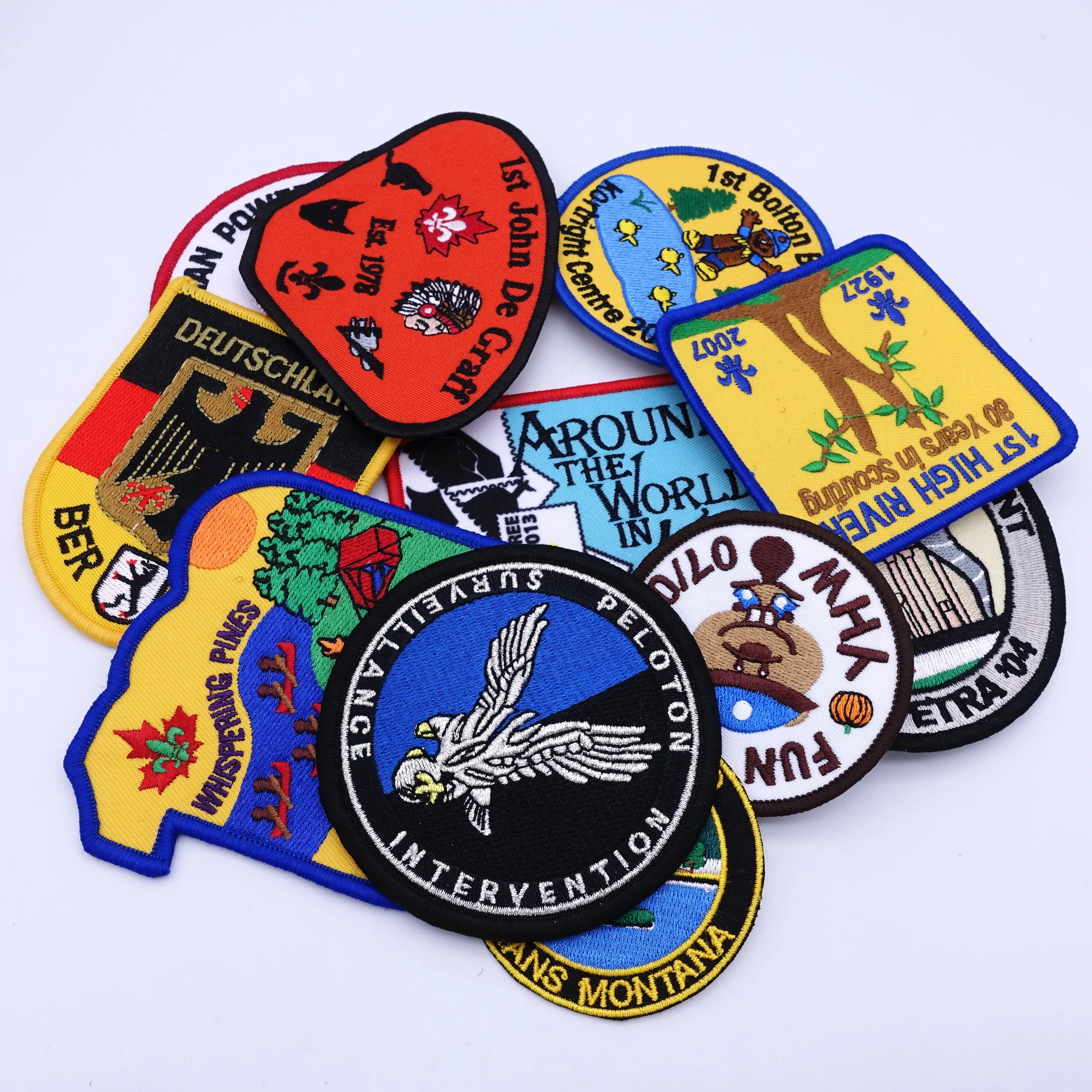 
Custom Stock 3D Applique Embroidery Patch For Clothing/Socks Embroidery Custom Patch/Motorcycle Channel Rose Patch Sticker 