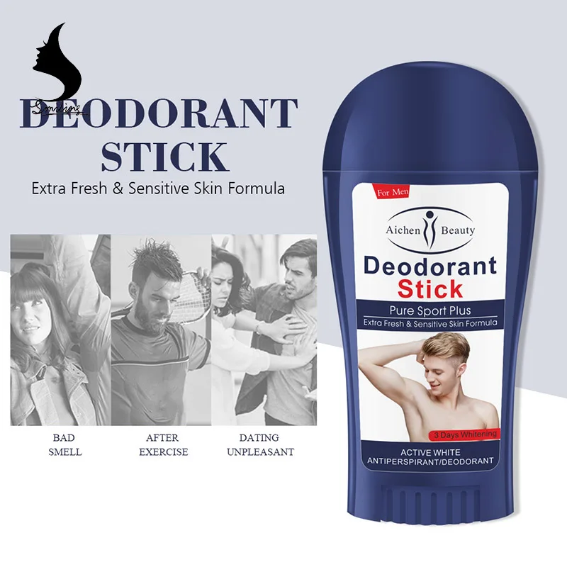 
Aichen Men Use Under Arm Skin Whitening Stop Sweat Summer Antiperspirant Armpit Deodorant Stick 