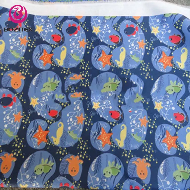 Blue sea world печатные полиэстер платье ткань