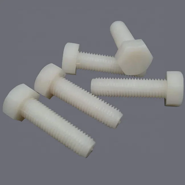 White plastic nylon hex bolt M14 M16